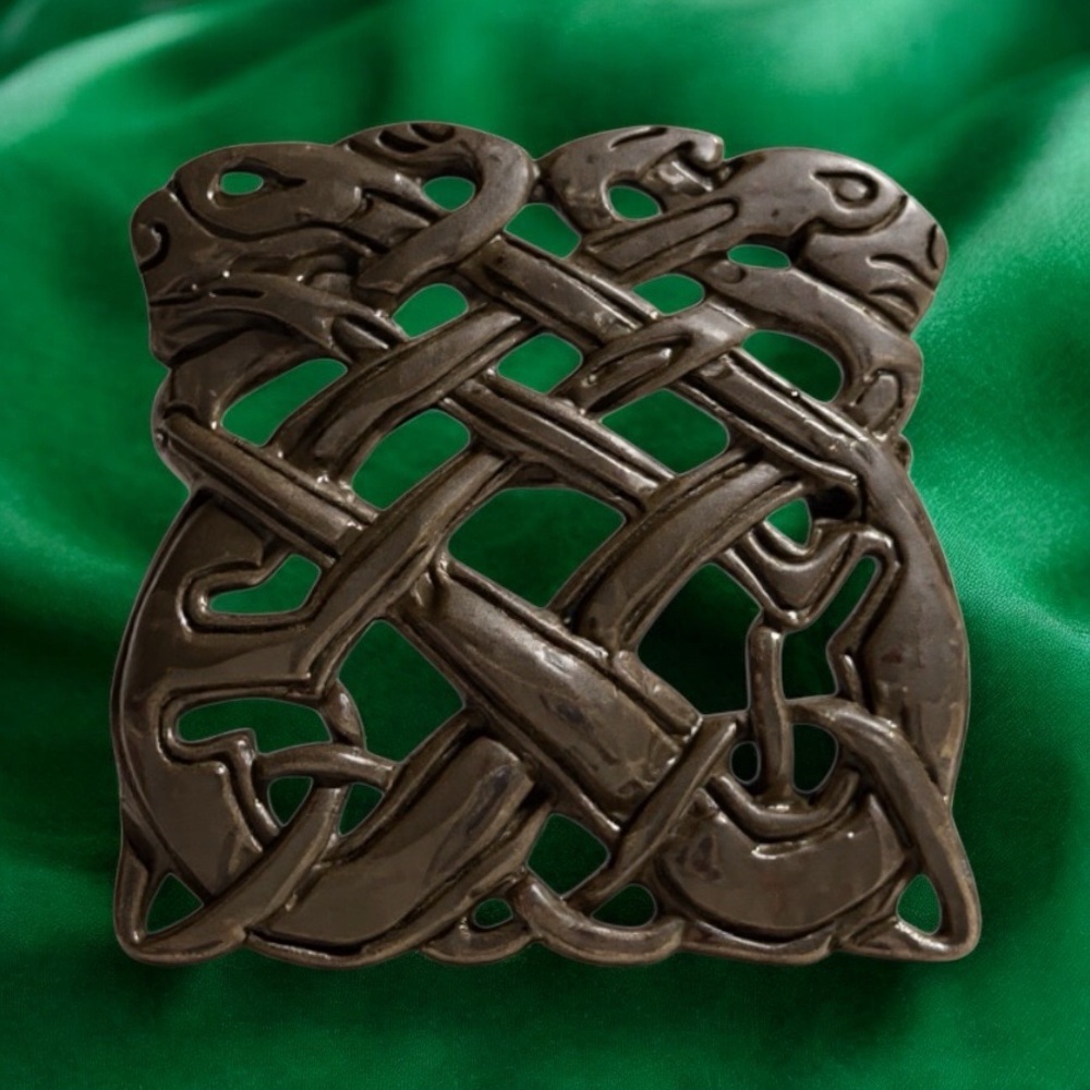 Intricate Sterling Celtic Knot Brooch